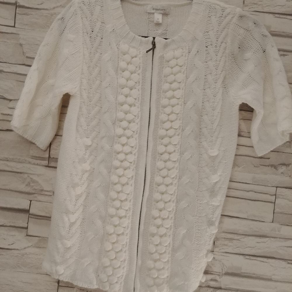 Dressbarn Short Sleeves Cardigan Sweater Size M